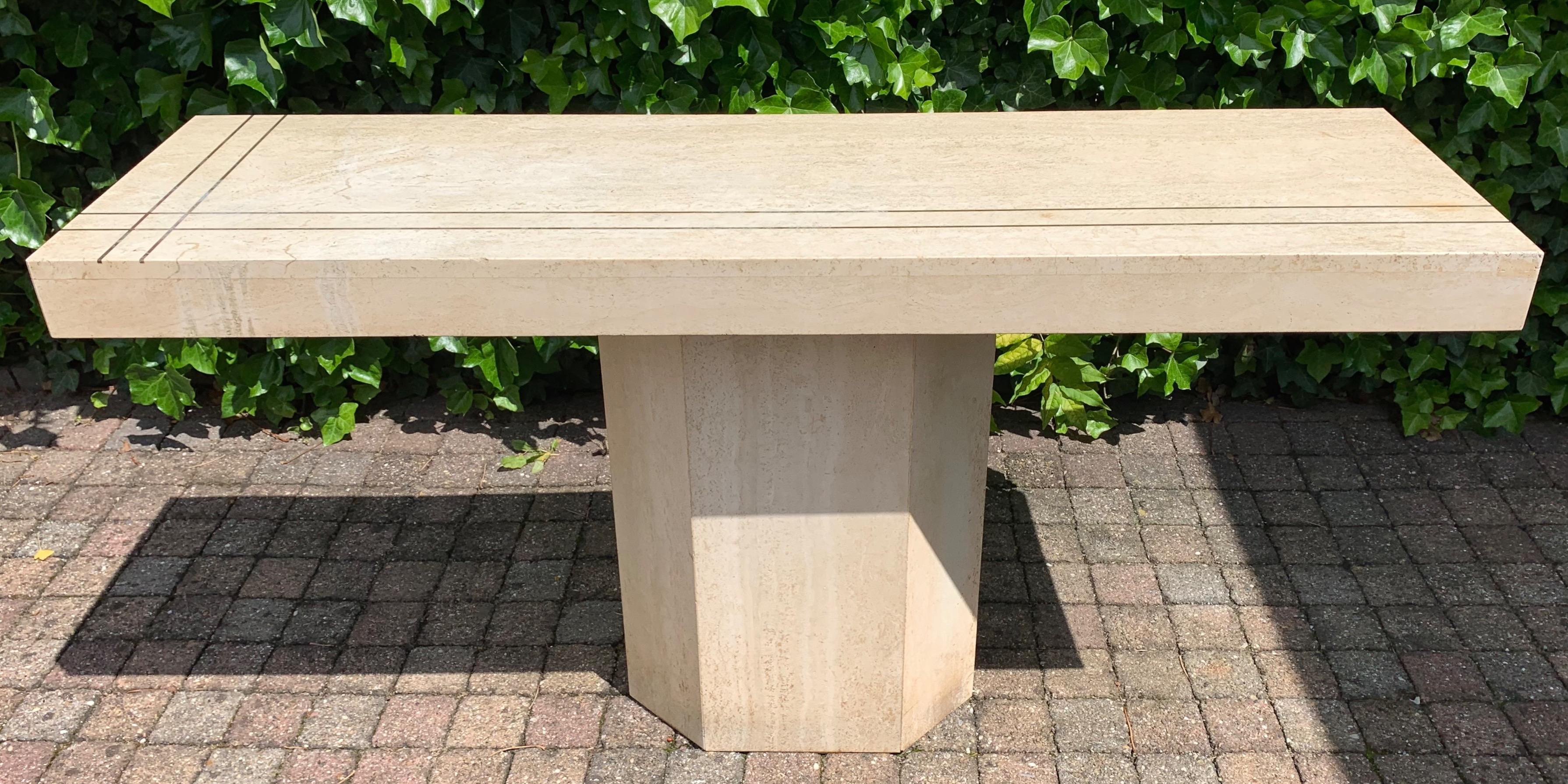 Stylish and functional Italian, hardstone table.

If you are looking for a modernist wall table for your home or office then this rare and impressive design from the Mid-Century Modern era could be perfect for you. We were immediately sold when we