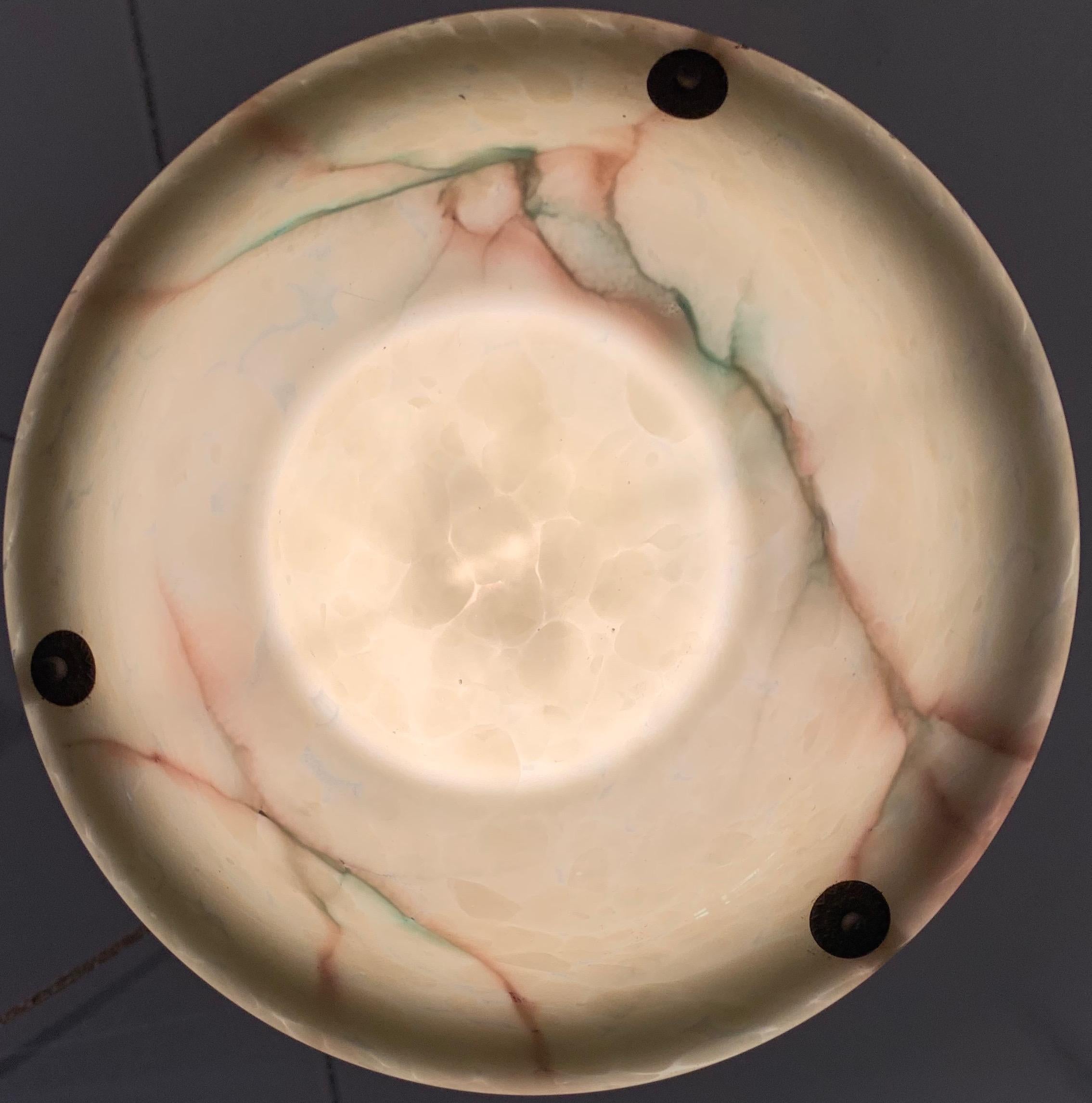 Forma, dimensioni e colore fantastici, lampada a sospensione in vetro Art Deco del 1920 in vendita 12