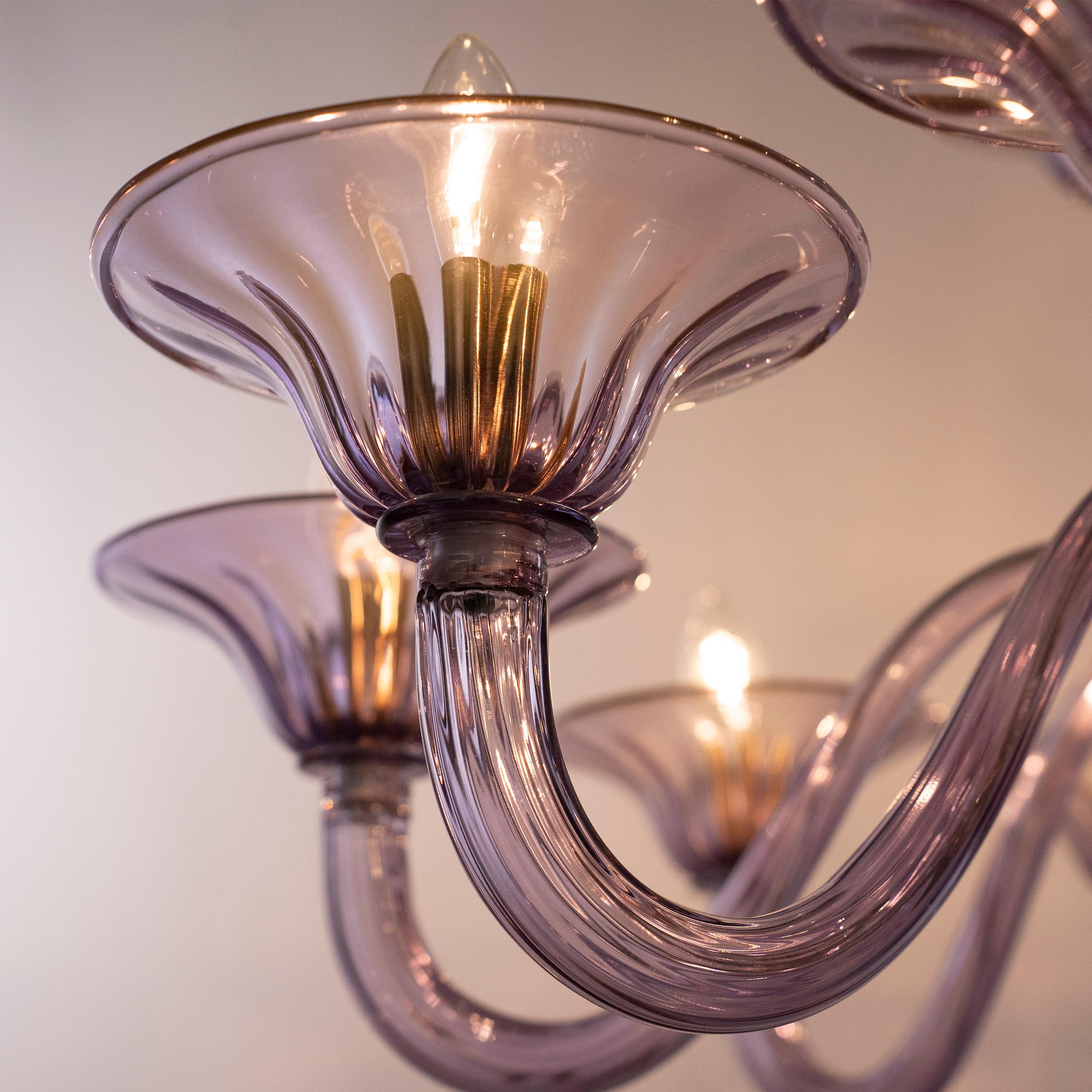 Large XL Simplicissimus Chandelier 10+5 Arms Wisteria Murano Glass by Multiforme For Sale 1