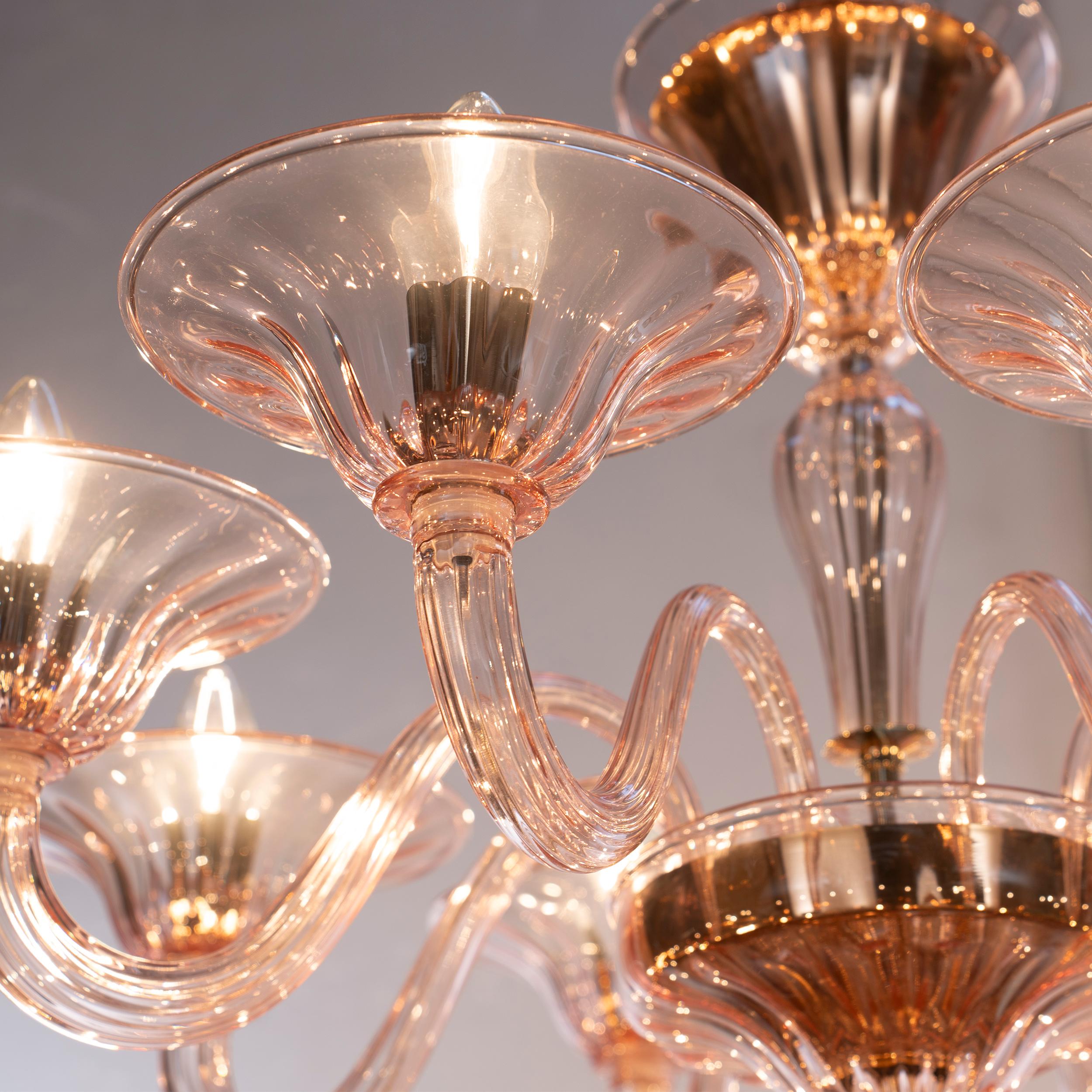 Gran Lámpara Simplicissimus, 16+8 Brazos Cristal Murano Rosa by Multiforme Vidrio artístico en venta