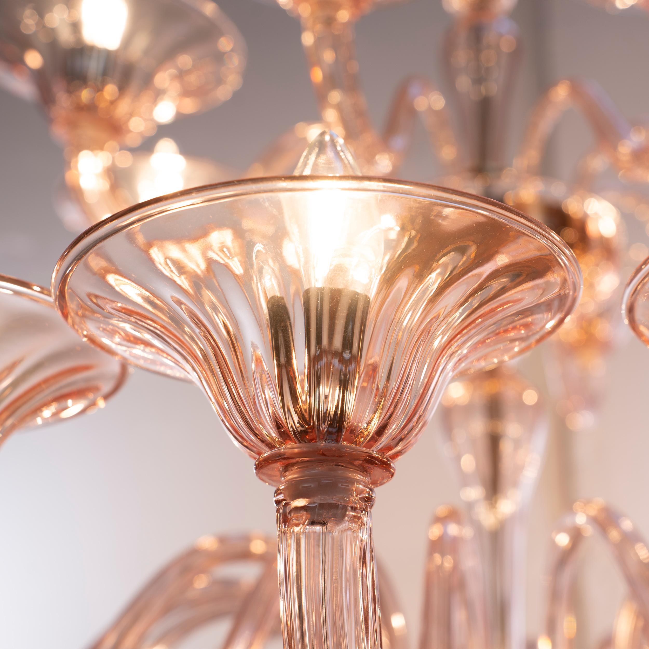 Gran Lámpara Simplicissimus, 16+8 Brazos Cristal Murano Rosa by Multiforme en venta 1