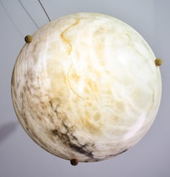 Große Größe Superb Art Deco Weiß Albaster Kronleuchter, 1930er Jahre