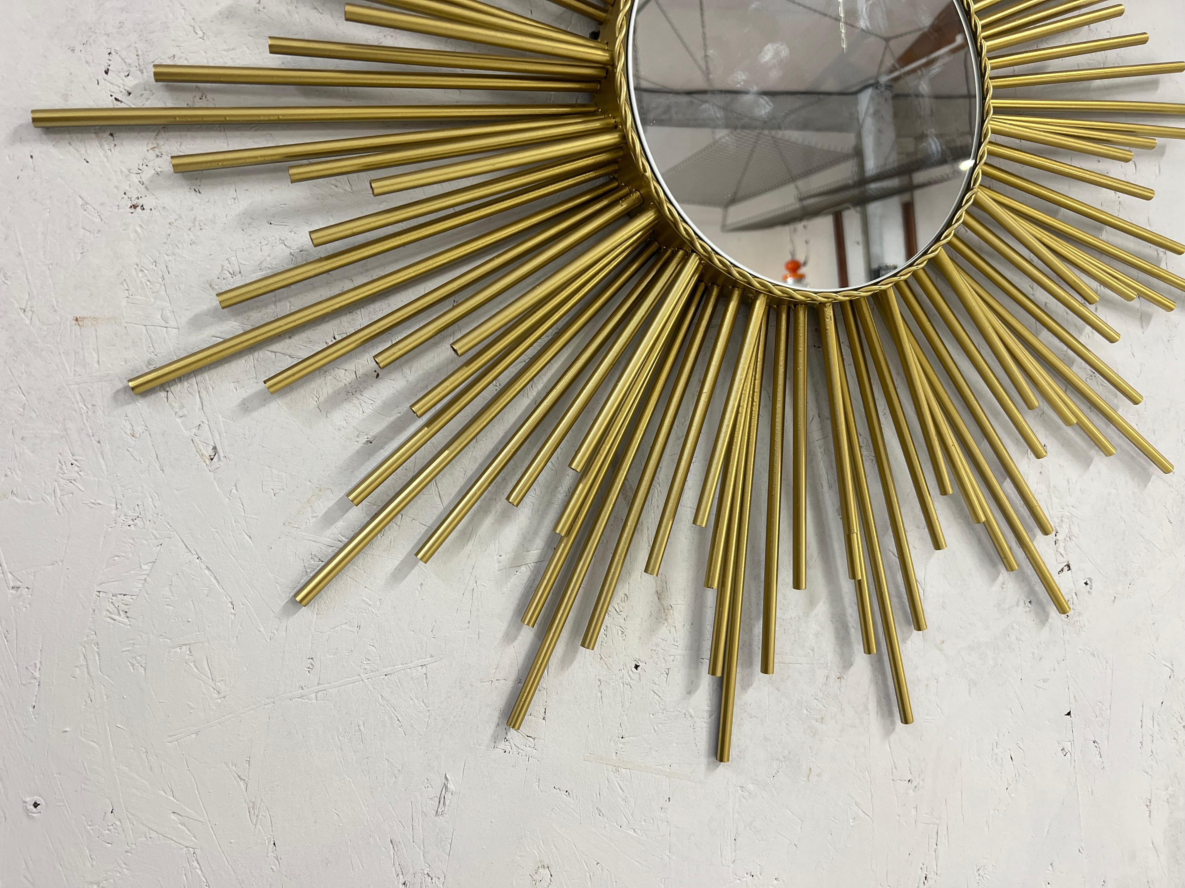 French Great Sunburst Mirror , Midcentury France For Sale