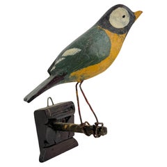 Great Tit Vichtauer Hand Carved Wood Bird Black Forest Folk Art Austria 1900s Great Tit Vichtauer Hand Carved Wood Bird Black Forest Folk Art Austria 1900s