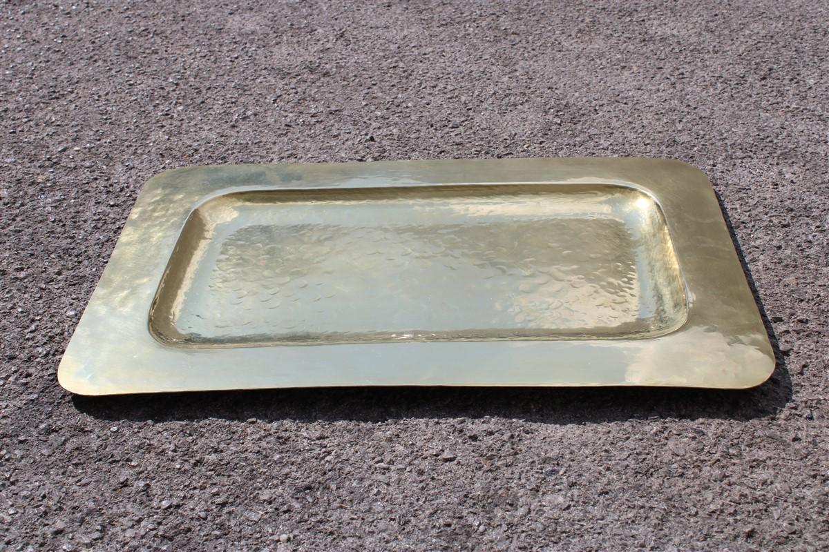 Great tray table solid brass Italian design 1970s Hammered by Hand Rectangular.