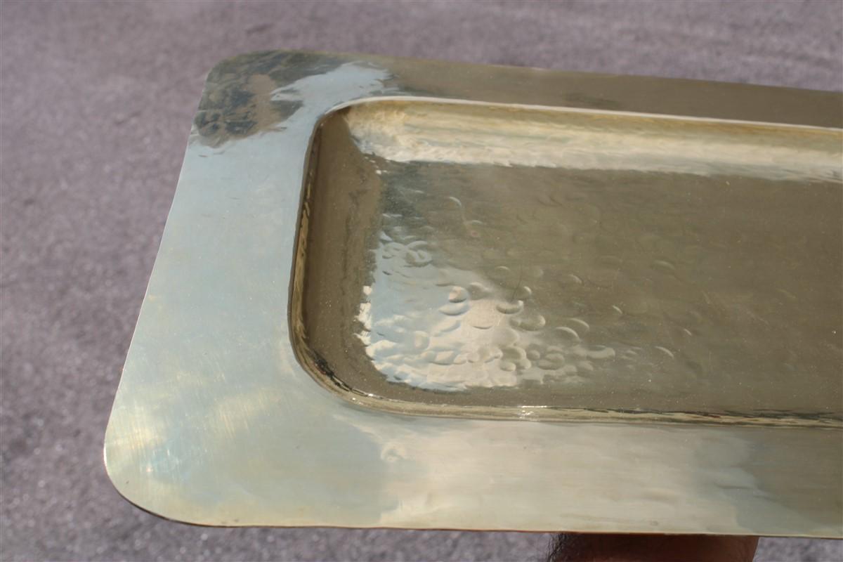 Late 20th Century Great Tray Table Solid Brass Italian Design 1970s Hammered by Hand Rectangular