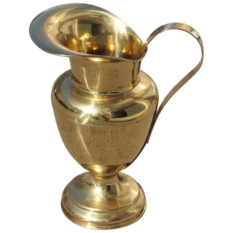 Great Vase Amphora Solid Brass Gold Umbrella Stand Italian Midcentury Design