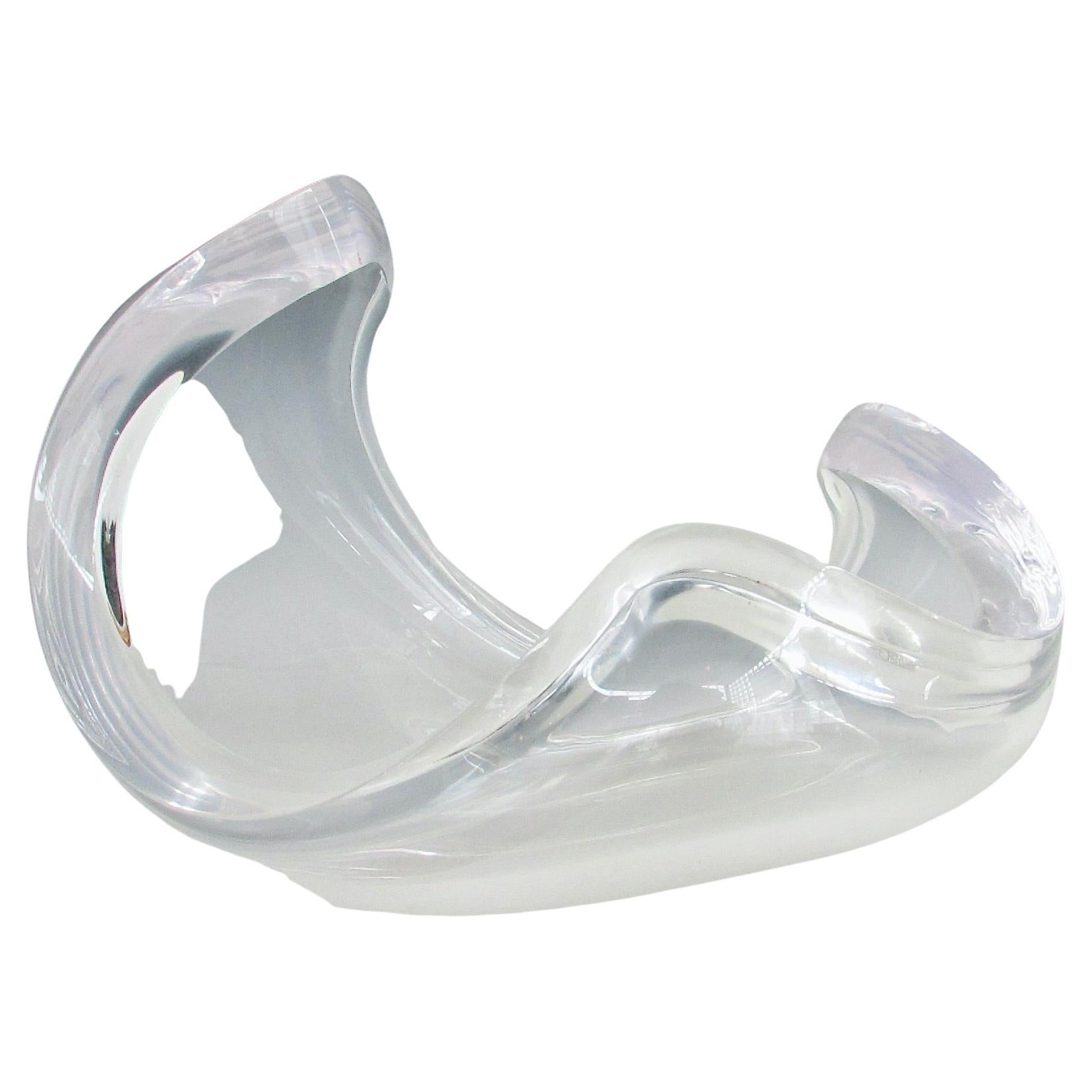 Great wave Astrolite Lucite statement bowl by Ritts