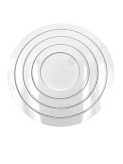 Gran centro de mesa blanco apilado bandejas de plástico blanco, Italia años 70