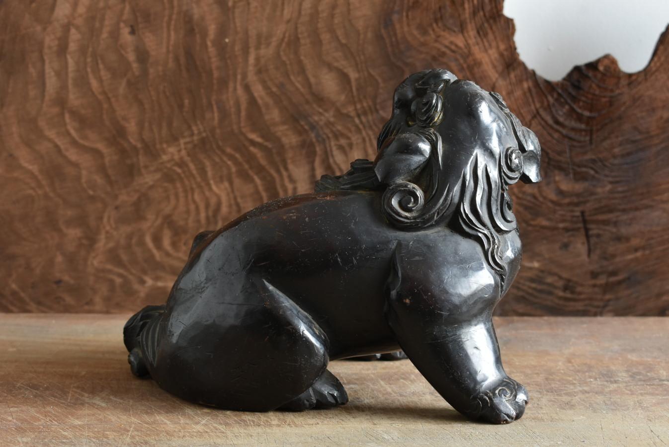 19th Century Great Wood Carving Lion Figurine / 1868-1920 / Rare Item For Sale
