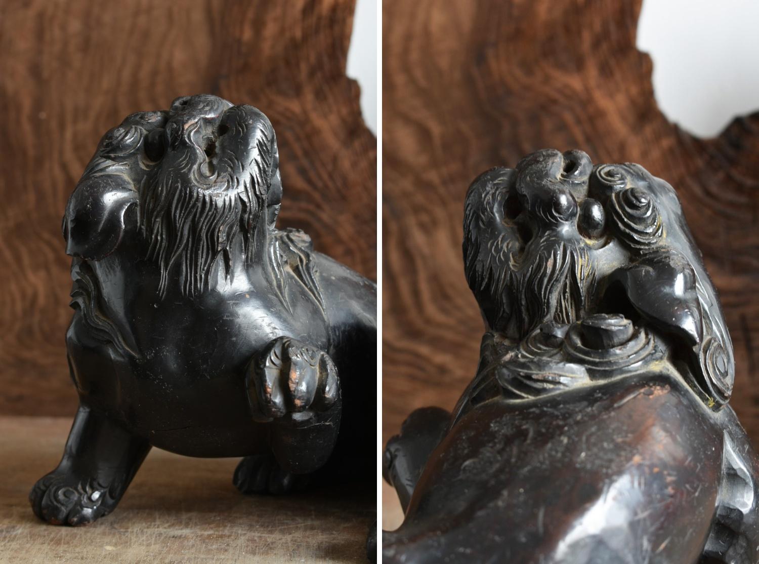 Great Wood Carving Lion Figurine / 1868-1920 / Rare Item For Sale 2