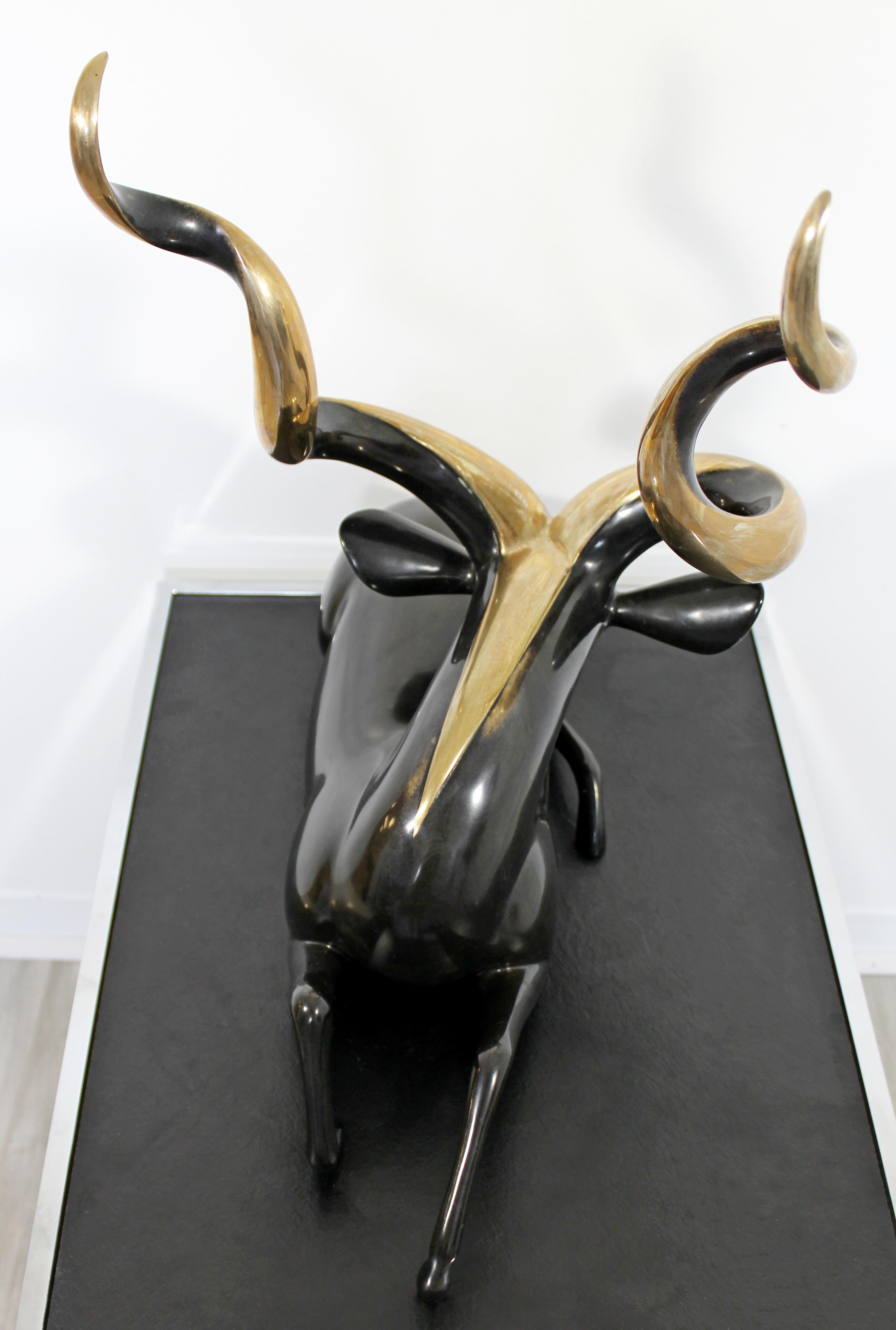 Greater Kudu Ram Bronze Table Sculpture by Loet Vanderveen Limited Edition 750 1