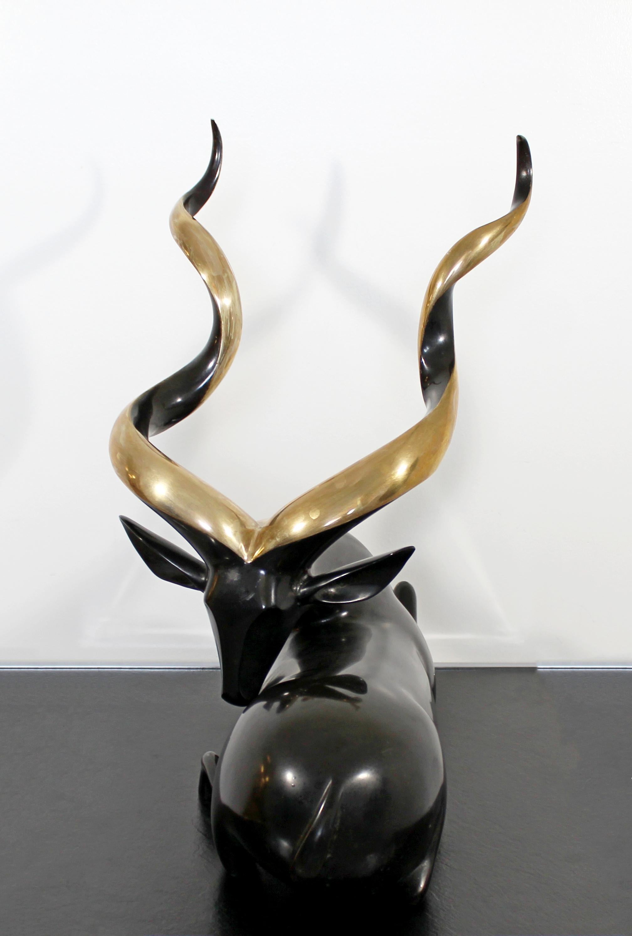 Greater Kudu Ram Bronze Table Sculpture by Loet Vanderveen Limited Edition 750 3