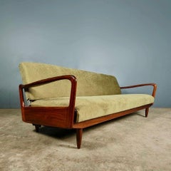 Greaves & Thomas Green Sofa Bed Mid Century Vintage Retro MCM