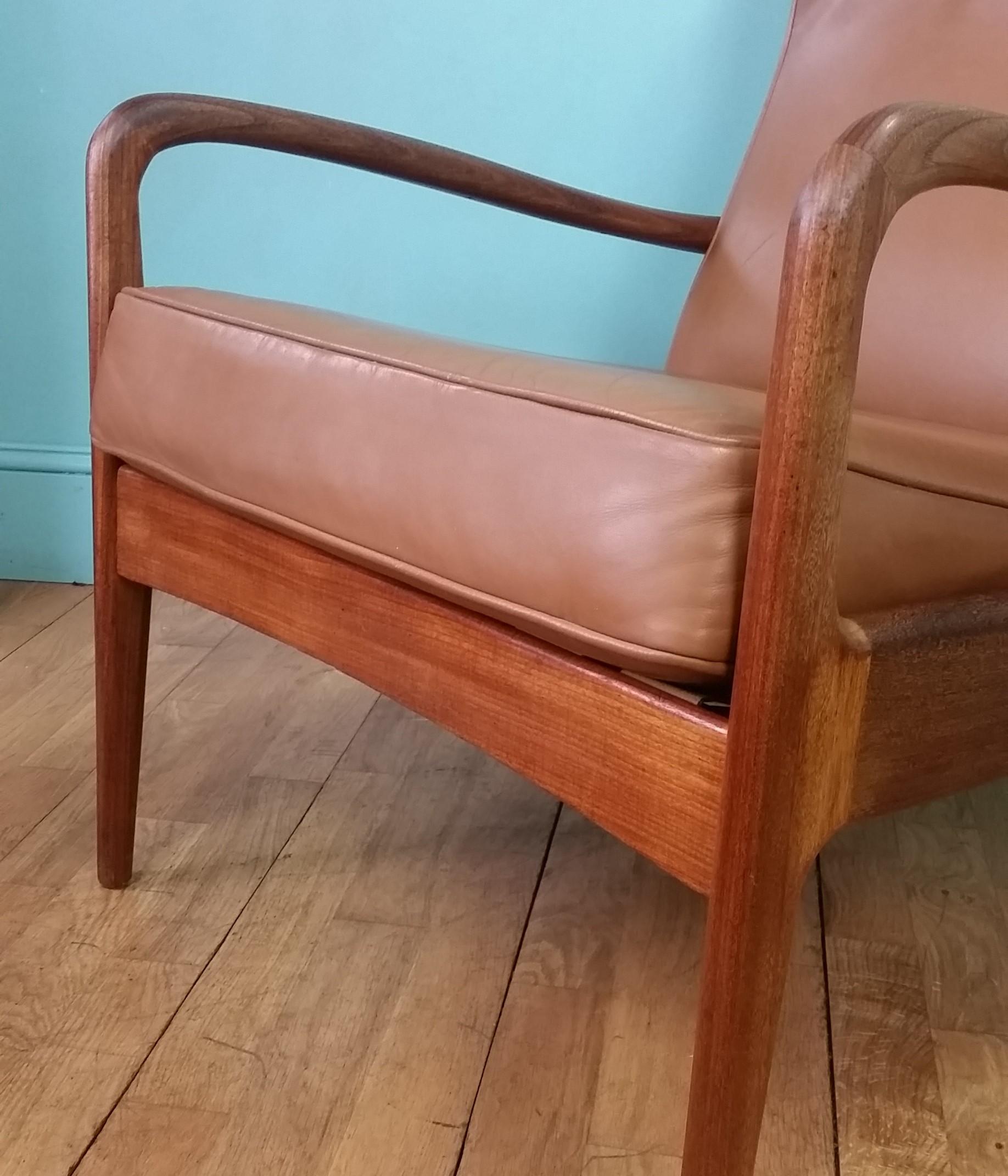 Greaves & Thomas Mid Century Leather Lounge Chair For Sale 1