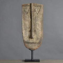 Grébo Tribal Mask from Ivory Coast in Patinated Wood, Ethnic Primitive Art Style