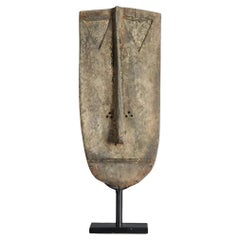 Grébo Tribal Mask from Ivory Coast in Patinated Wood, Ethnic Primitive Art Style