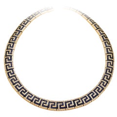 Greca Pave Necklace with Zircon, Dimitrios Exclusive K293