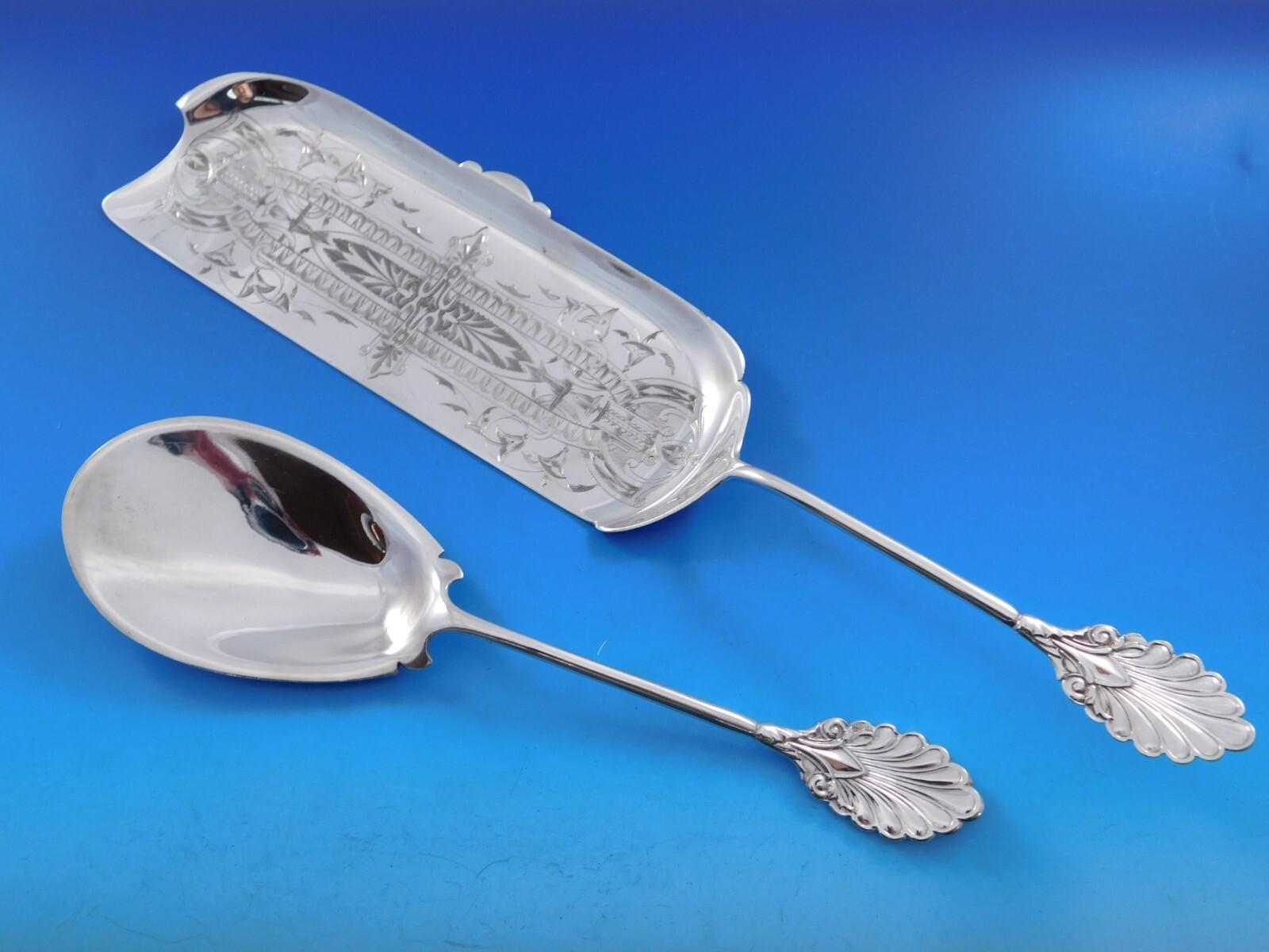 Superb Grecian by Gorham, circa 1861, sterling silver flatware set - 101 pieces. This is an incredibly scarce early Gorham pattern and is the largest group of this pattern that we have had seen!

This service includes:

8 Dinner Knives,