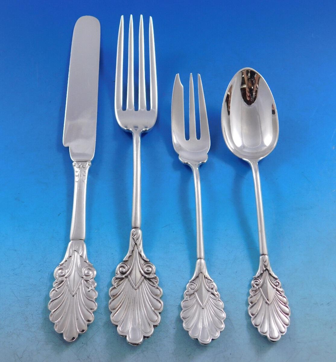 Americano Servizio di posate in argento sterling Grecian by Gorham Raro, circa 1861, 140 pezzi in vendita