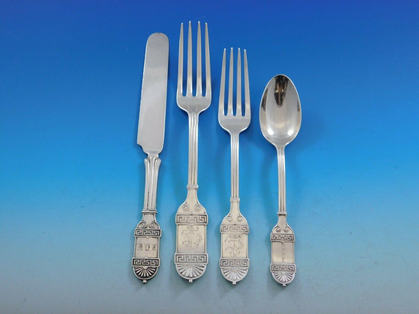 Griechisches Sterlingsilber-Besteckservice von Wendt, 50 Teile, selten, Anfang des Jahrhunderts im Zustand „Hervorragend“ in Big Bend, WI