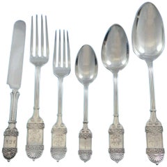 Griechisches Sterlingsilber-Besteckservice von Wendt, 50 Teile, selten, Anfang des Jahrhunderts