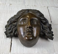 Grecian Female Bronze Head Sculpture