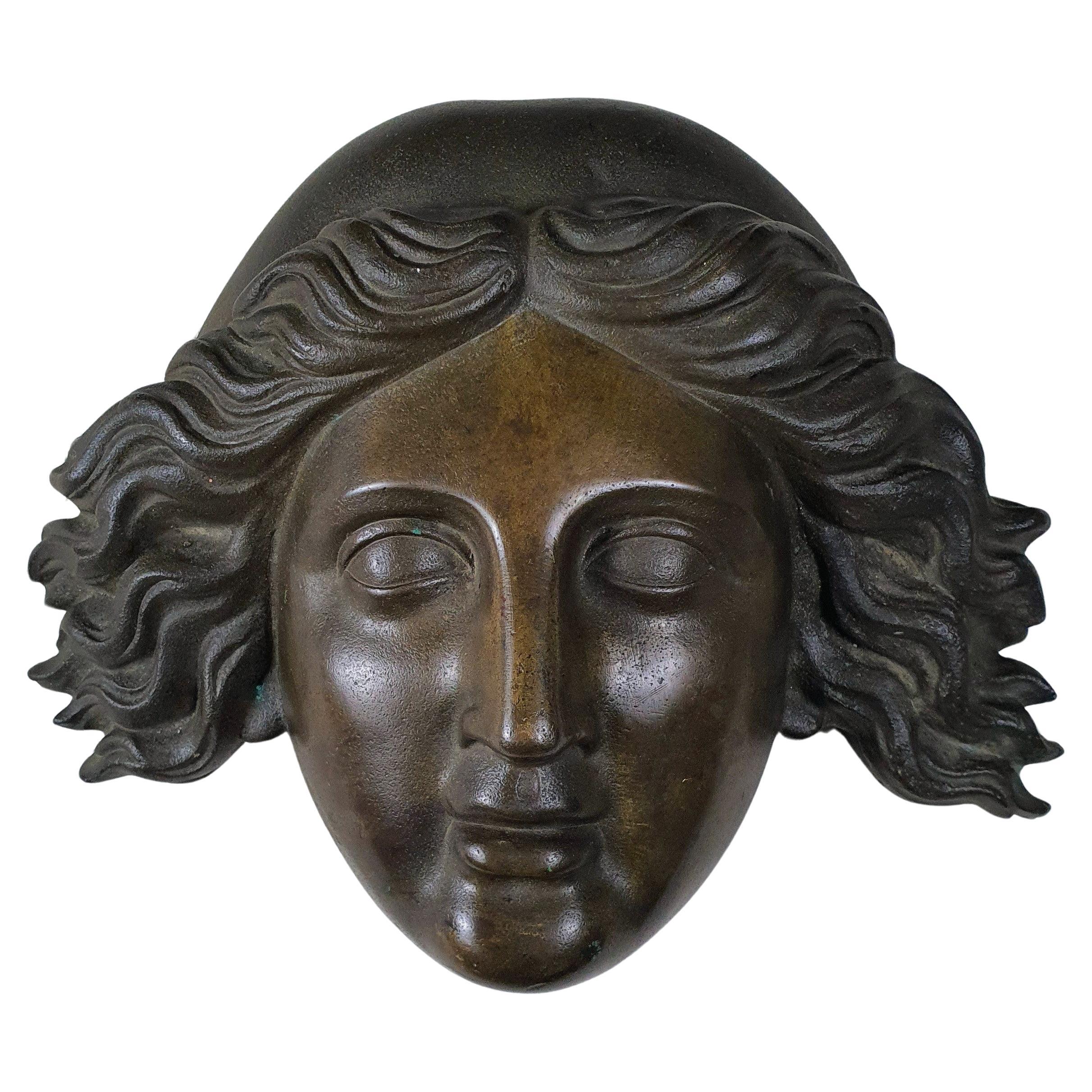 Grecian Female Bronze Head Sculpture