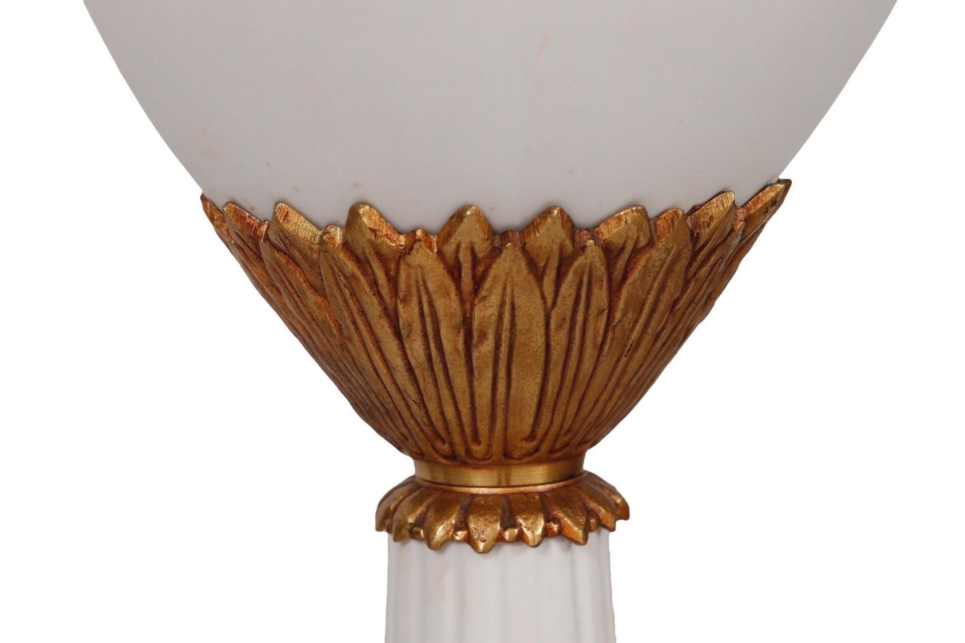 Brass Grecian Style French Table Lamps, a Pair