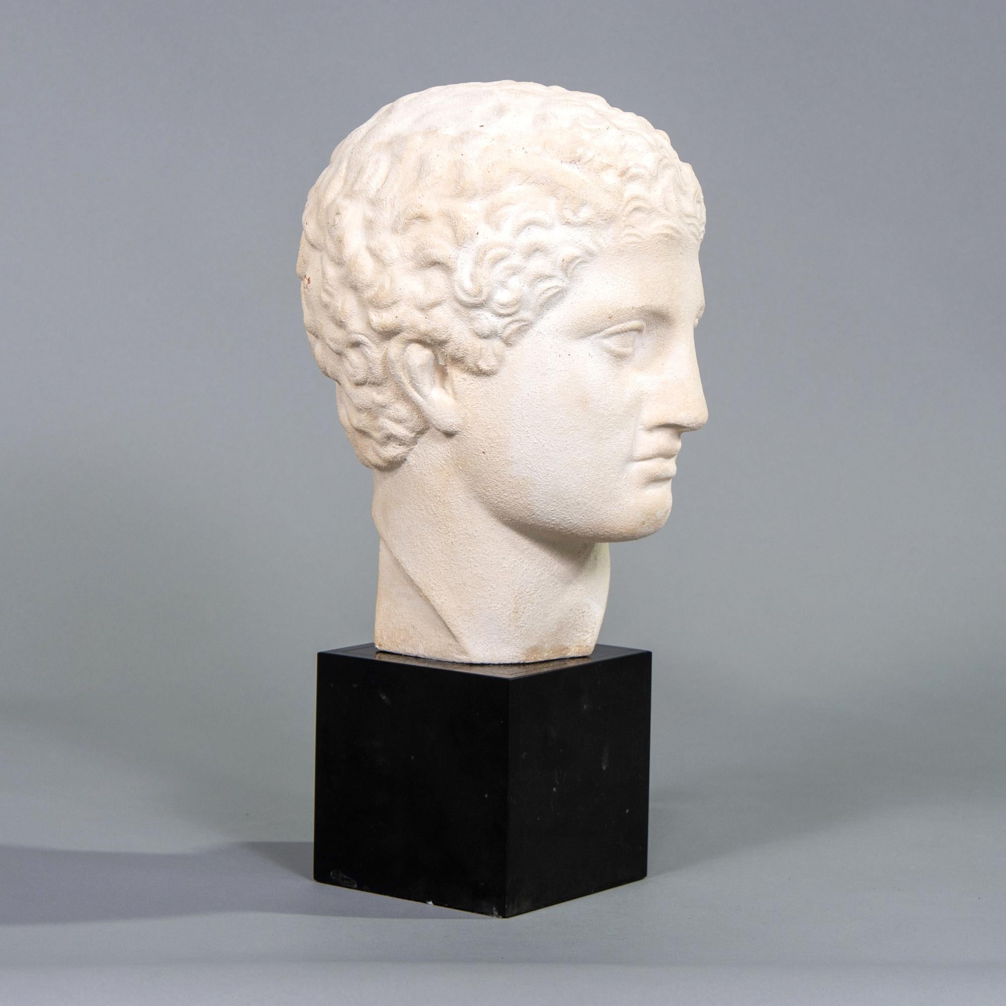 20th Century Grecian Style Plaster Bust on Marble Base
