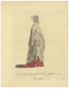 Grecian Woman of Meteline Costume Print, Hand-Colored Jefferys 1749