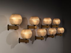 Greco Illuminazione „Feltre“ – 8er-Set Wandleuchten aus Messing, Stahl und Glas