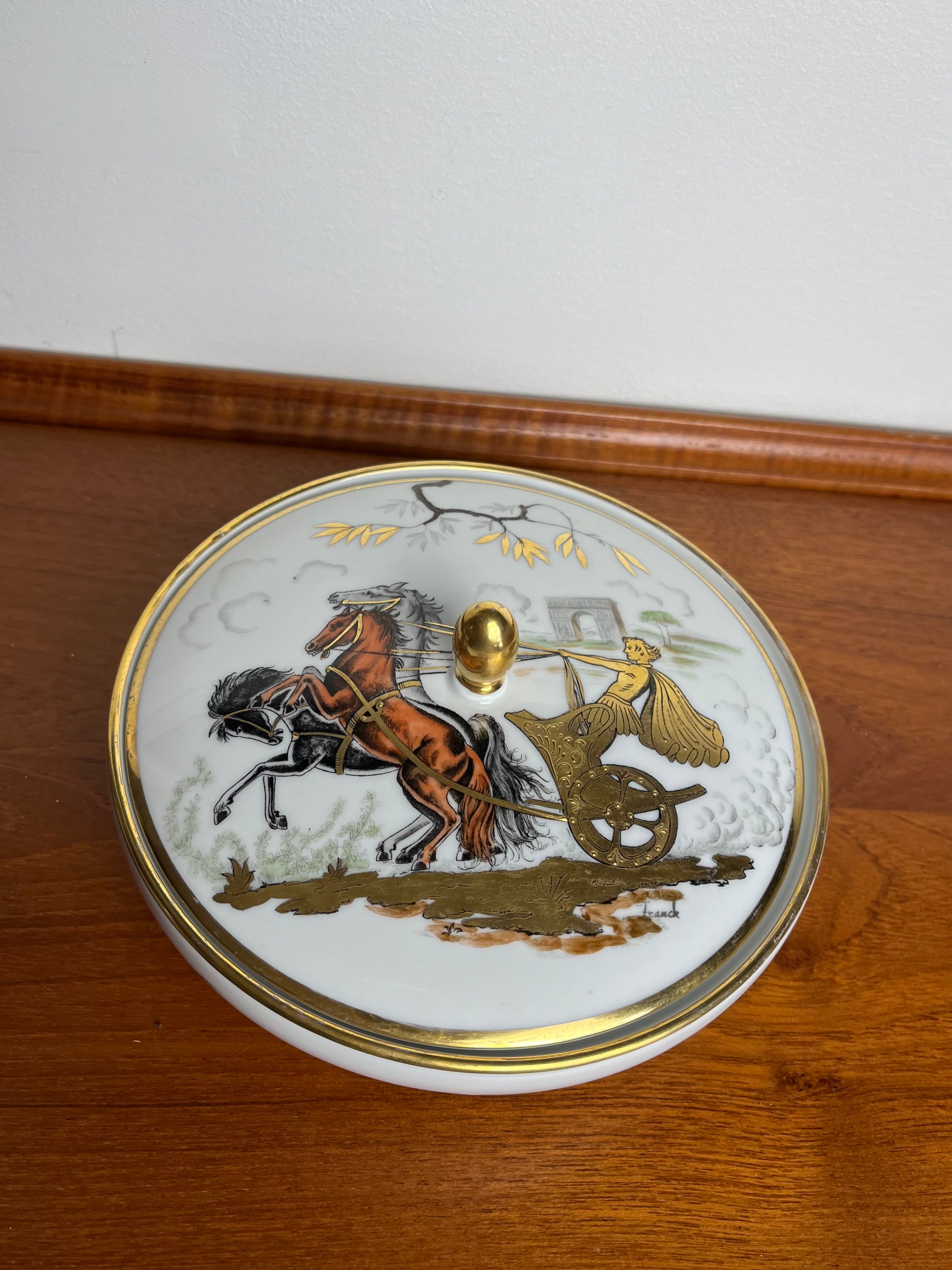 Greco Roman Lidded Dish Forest Bavaria Germany In Good Condition For Sale In W Allenhurst, NJ