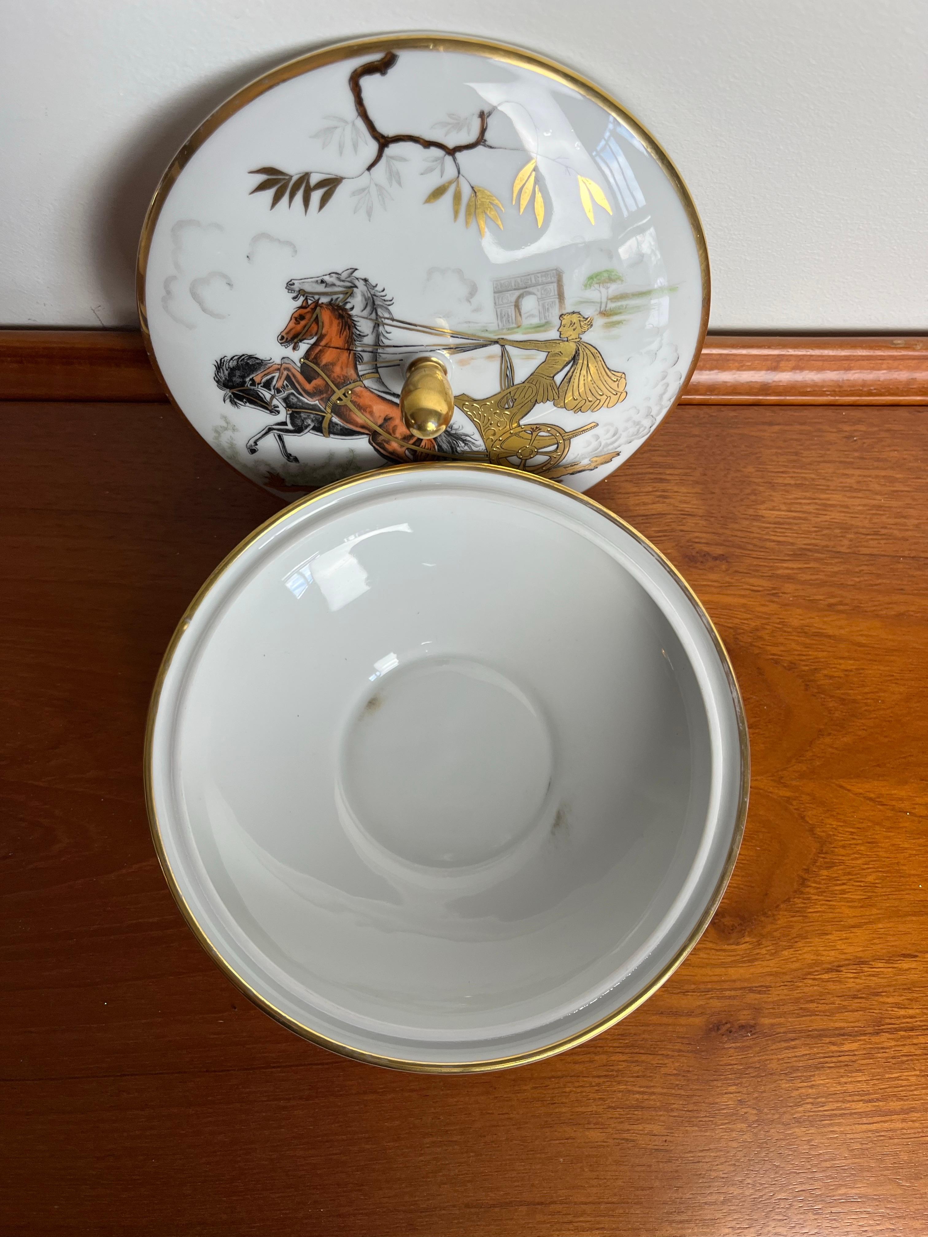 20th Century Greco Roman Lidded Dish Forest Bavaria Germany For Sale