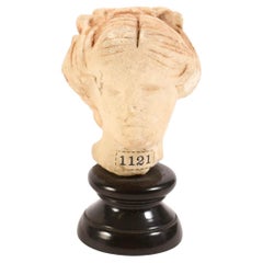 Greco Roman Marble Head of a Woman On Stand