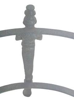 Greco Roman Revival Faux Ver Di Gris Glass Top Coffee Table Ca 1970's