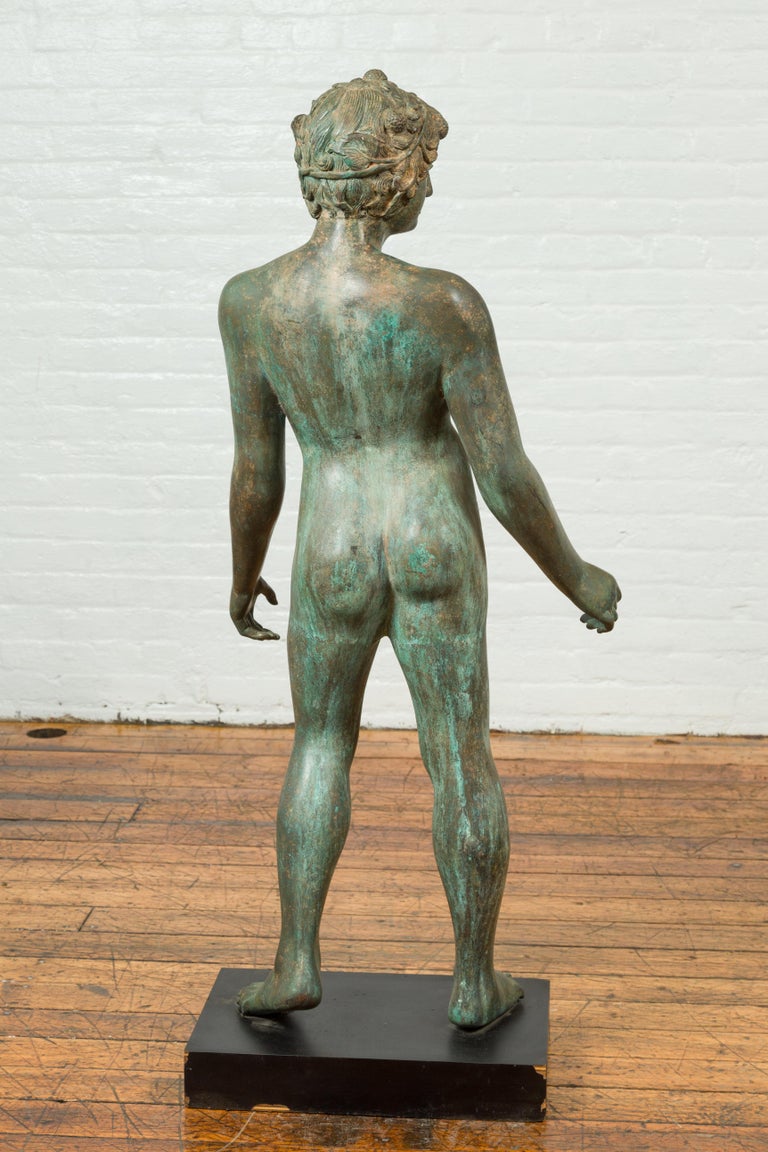 Greco Roman Style Vintage Verde Bronze Statue of a Male Nude with Grapes in  Hair For Sale at 1stDibs | vintage statue, nude men, male verde