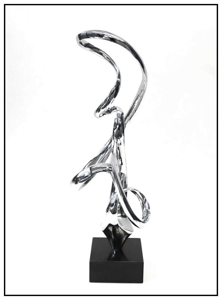Antonio Grediaga Kieff Large Original Bronze Abstract Sculpture Signed Silver For Sale 2