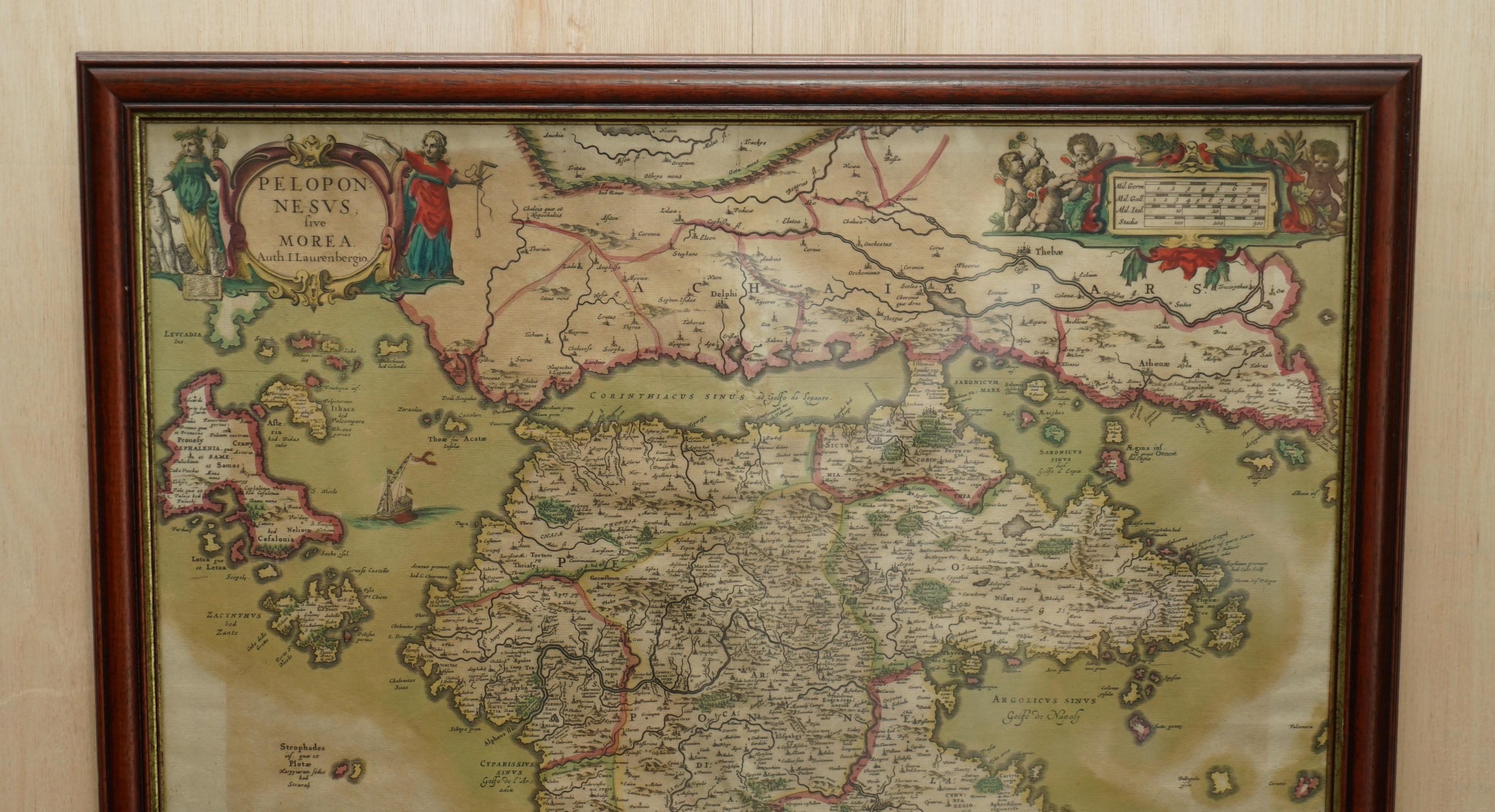 We are delighted to offer for sale this Jan Jansson Date: 1660 (published) Amsterdam map of Greece.

This is an authentic antique map of Peloponnese or the Morea peninsula by Jan Jansson. The map was published in Jansson's 