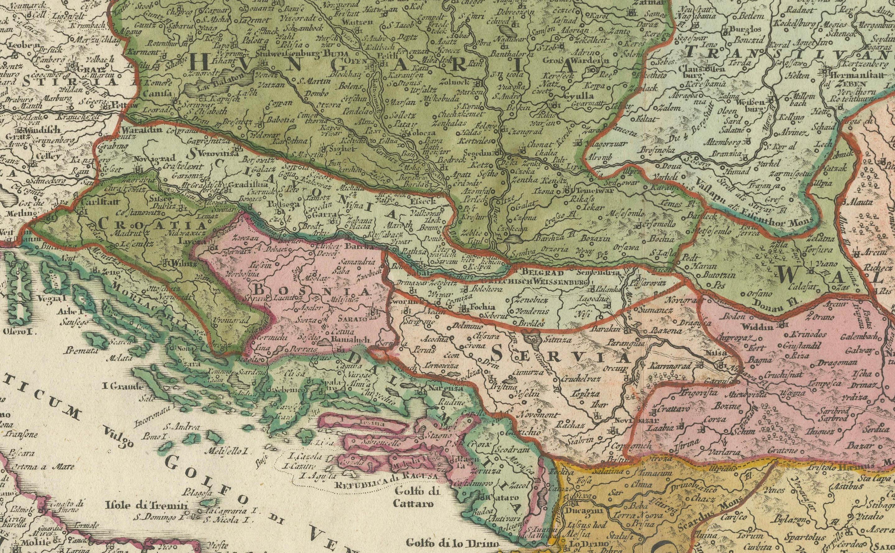 Greece and Ottoman Balkans Map – Homann Engraving ca. 1720 For Sale 3