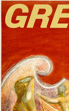 GREECE - FLY TWA JETS Original Vintage Airline Travel Poster MCM 1960s KLEIN