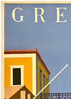 GREECE - ISLAND OF HYDRA Original Vintage Greek Midcentury Travel Poster