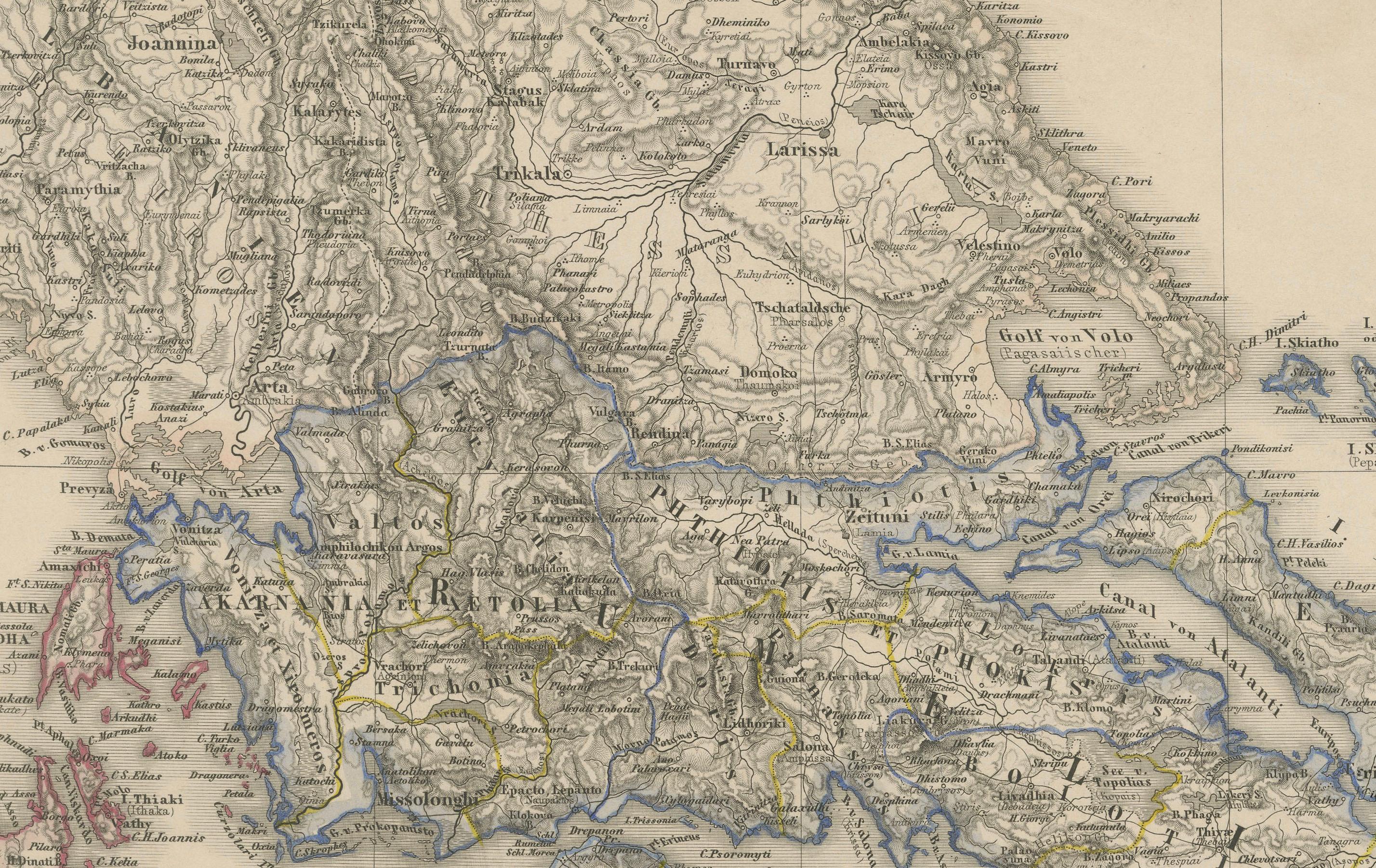 Mappa della Grecia - Regno di Grecia e Isole Ionie 1847

Questa elegante stampa antica mostra il Regno di Grecia con il titolo 