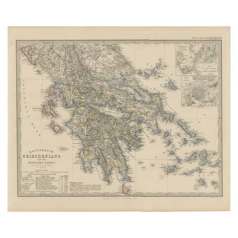 Greece Map – Kingdom of Greece and Ionian Islands 1847