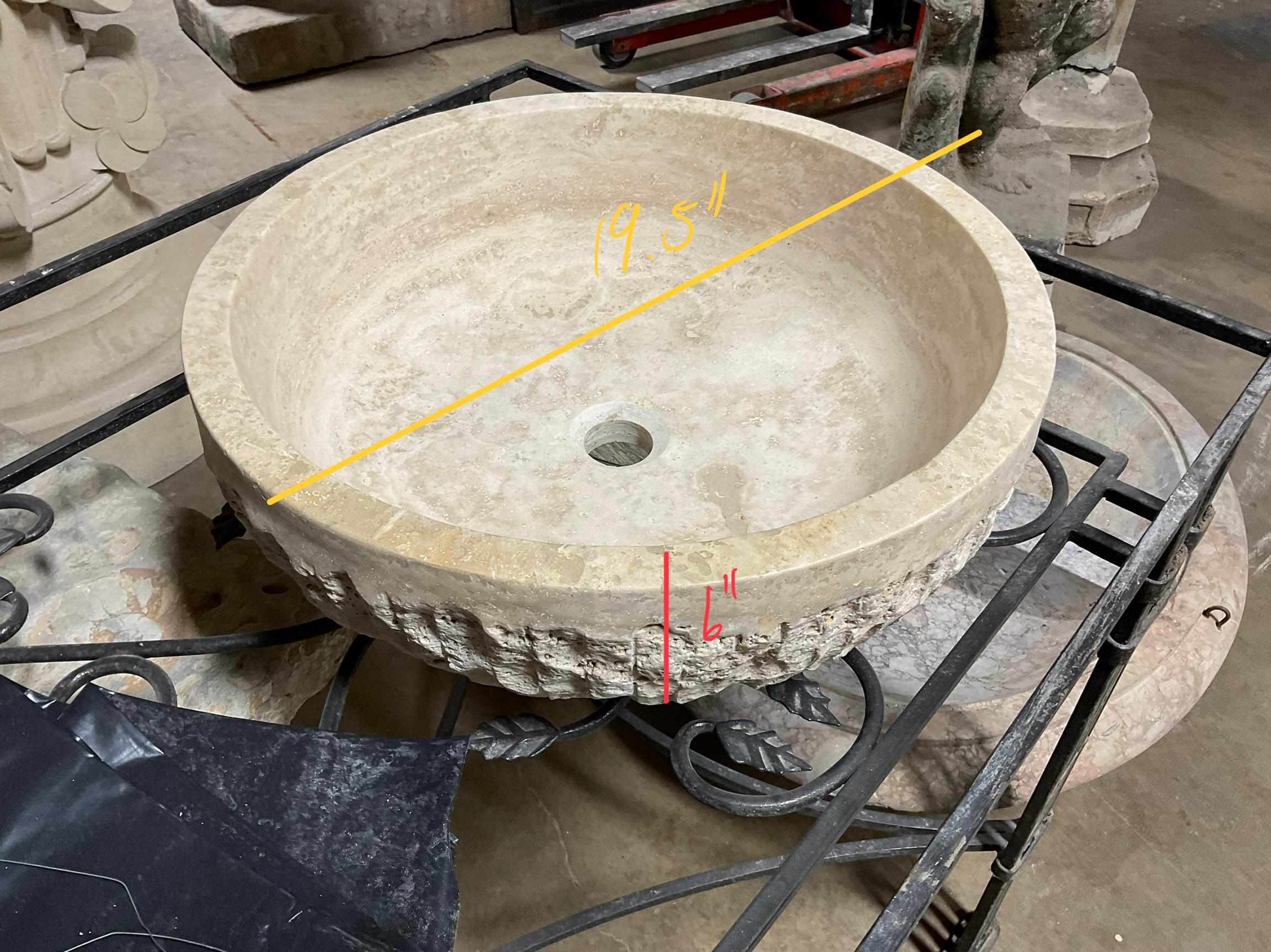 Enhance your modern bathroom with this contemporary Greece travertine sink bowl. Crafted from durable travertine, this sink comes pre-drilled with a drainage hole for easy use. Bring a touch of elegance to your home with this one-of-a-kind vanity
