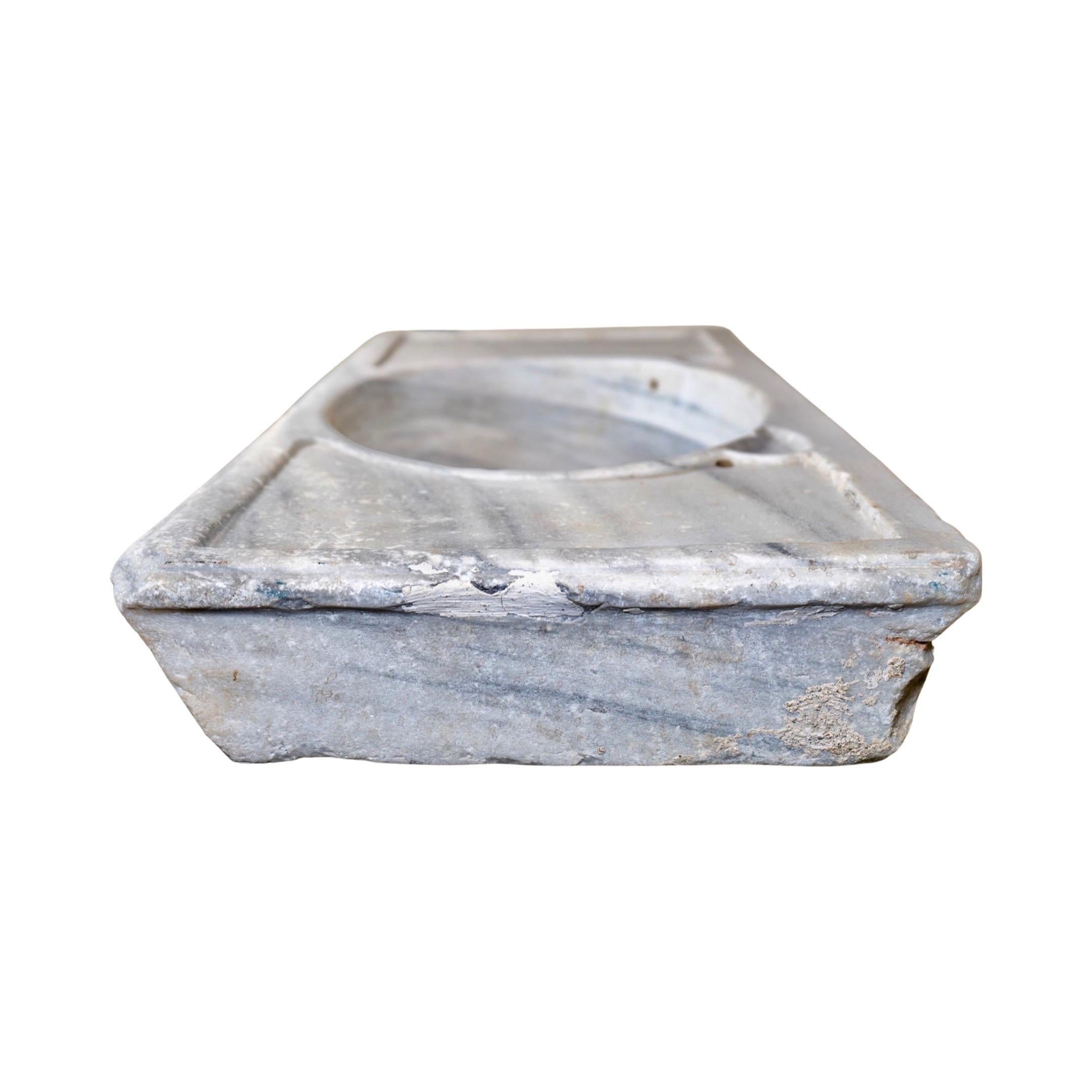 Greece White Veined Carrara Marble Sink For Sale 1