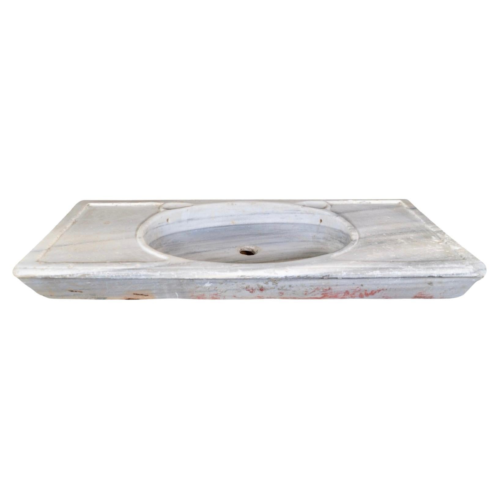 Greece White Veined Carrara Marble Sink For Sale