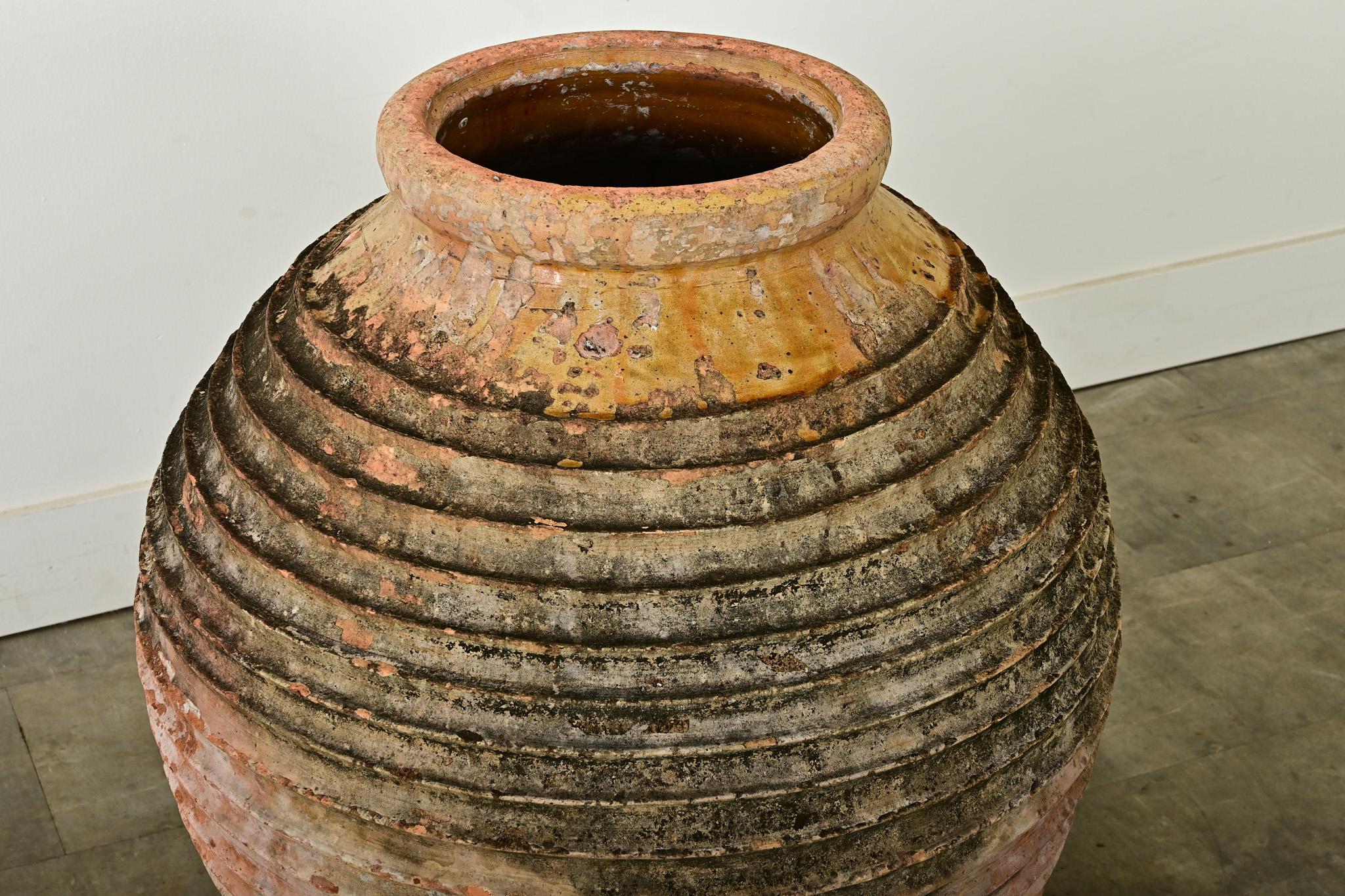 Greek 18th Century Terracotta Olive Oil Jar For Sale 1