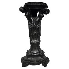 Piedistallo greco in terracotta del XIX secolo dipinto di nero