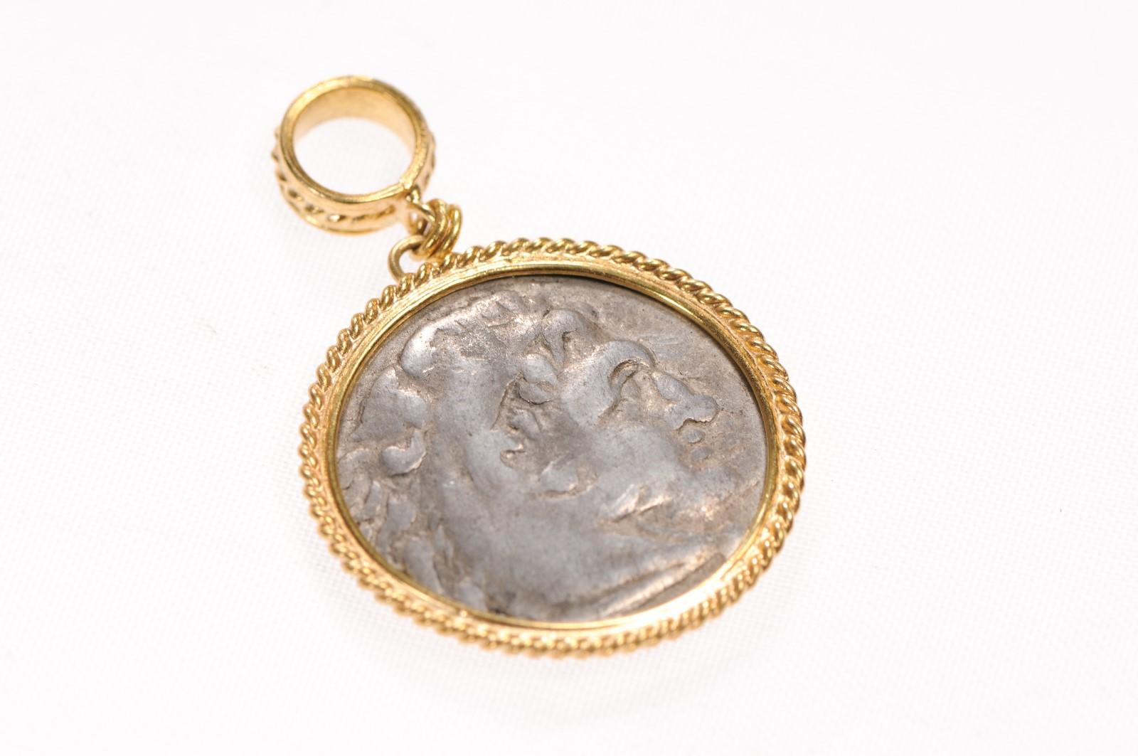 Greek 4th Century BC Coin Pendant (pendant only) For Sale 6